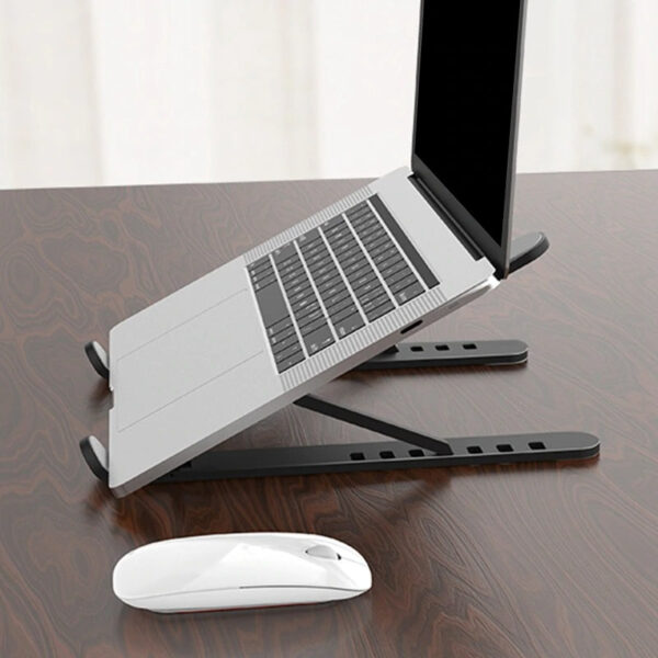 Adjustable Foldable Laptop Stand | Lightweight Design | Durable Plastic with Aluminum Core & Non-Slip Silicone Grip - Image 5