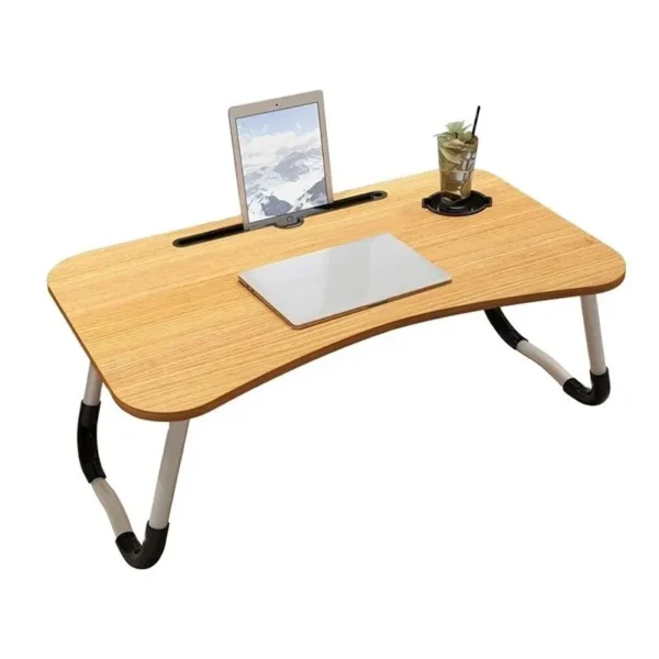 Portable Laptop Table with Foldable Legs, Tablet Holder & Cup Slot – Perfect for Home Office & Bed - Image 5