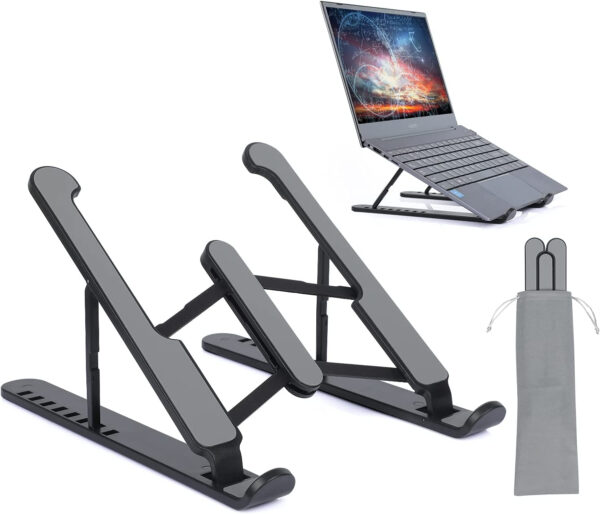 Adjustable Foldable Laptop Stand | Lightweight Design | Durable Plastic with Aluminum Core & Non-Slip Silicone Grip