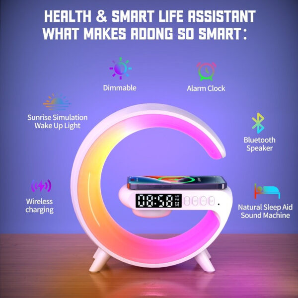 Multifunctional G63 Bluetooth Speaker with Wireless Charging, Sound System, Atmosphere Lighting, Music Wake-Up, and Multiple Light - Image 2