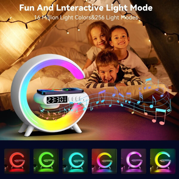 Multifunctional G63 Bluetooth Speaker with Wireless Charging, Sound System, Atmosphere Lighting, Music Wake-Up, and Multiple Light - Image 4