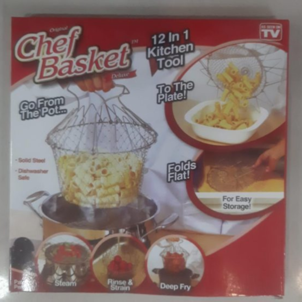 Premium Stainless Steel Multi-Function Foldable Chef Basket – Versatile Kitchen Colander, Mesh Steamer, Rinse, Strain & Fry Basket for Deep Frying - Image 8