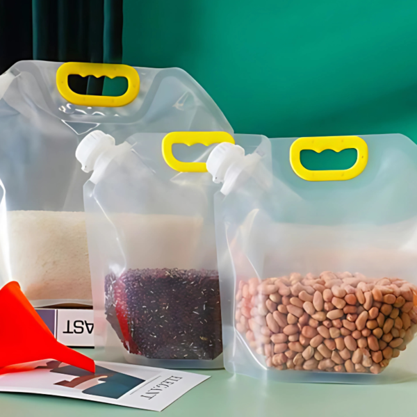 Moisture-Proof Sealed Transparent Food Storage Pouch | Airtight Bags for Rice, Flour, Grains, Nuts & Cereal Organization