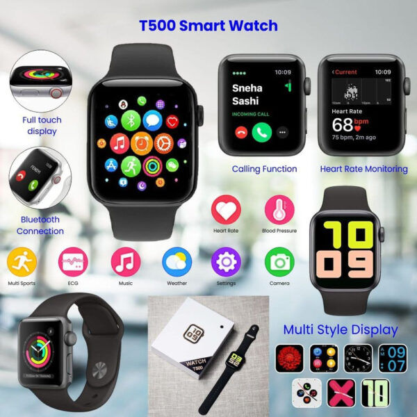 T500 Smart Watch: Fitness Tracker, Heart Rate Monitor & Full Touch Screen Smartwatch - Image 3